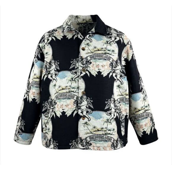 Rebel Vengeance Tapestry Jacket w/ A Cherub & Oasis Print Mens Size XL NWT - Picture 1 of 12